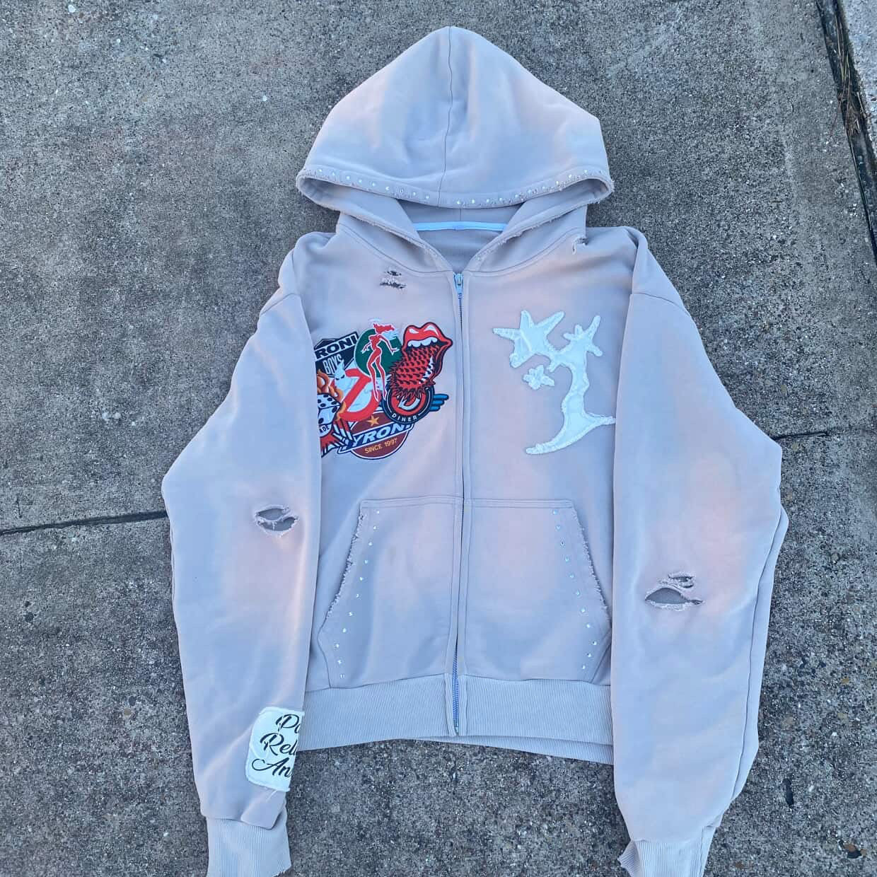 Grey “Pape Relieves Anxiety” Zipups